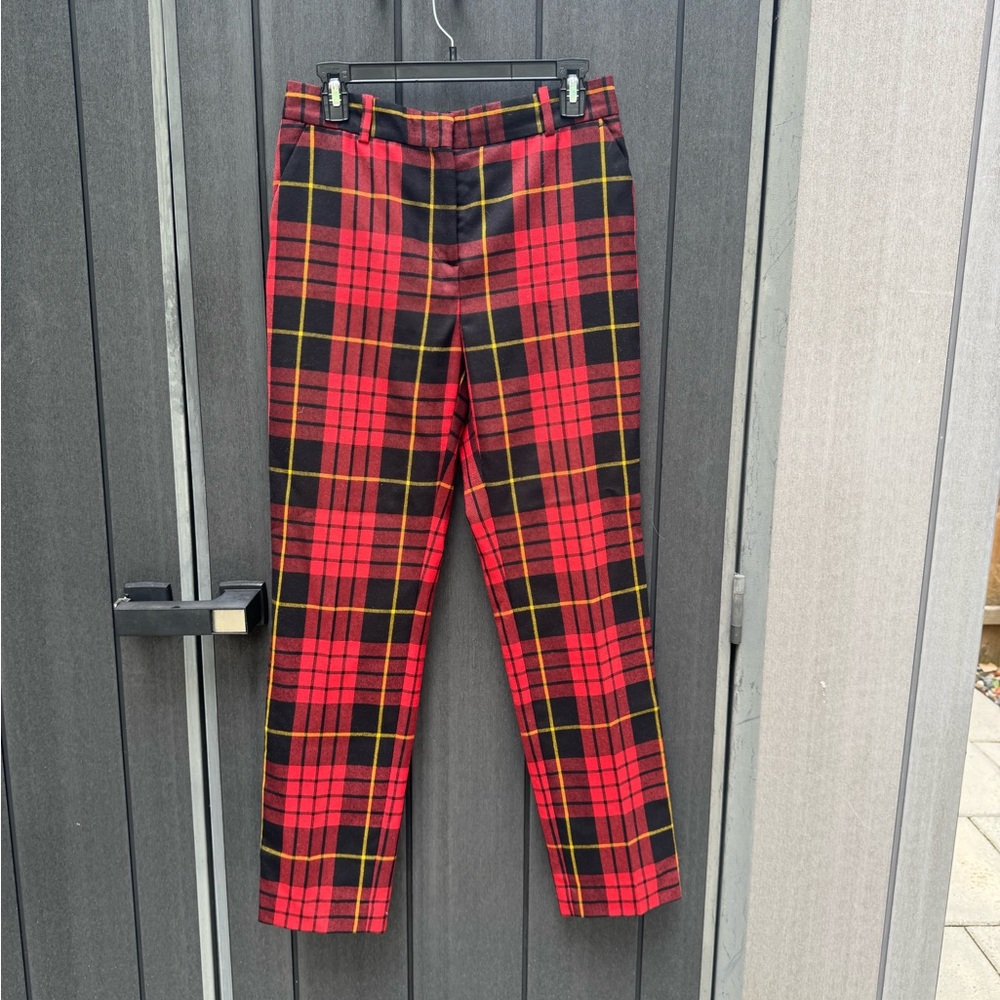 Alexander McQueen Red and Black Dress Tartan Pants